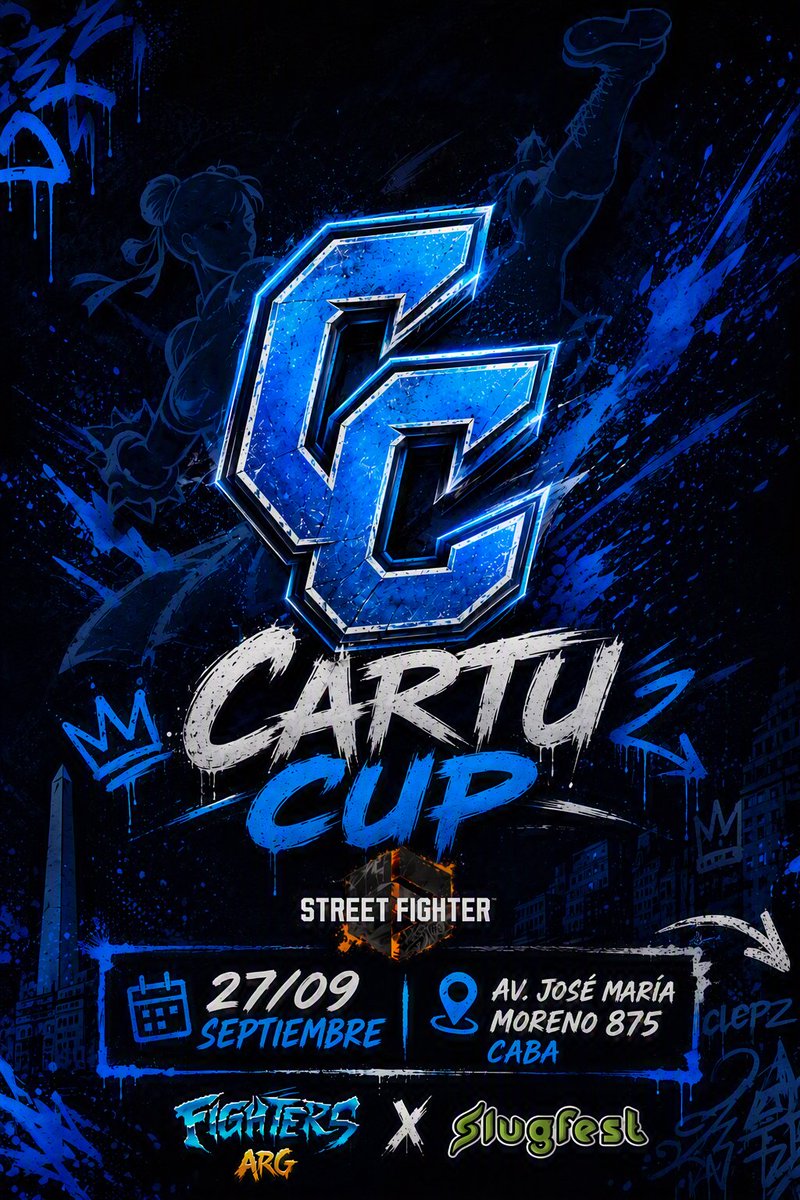Cartu_Cup_'s tweet photo. Cuenta regresiva, no olivdes de anotarte. 

📅 Fecha: Domingo 27/09
📍 Dirección: Av. José María Moreno 875, CABA

💰 Inscripción
Inscripción: $10.000 ARS

🕐 12:30 hs | Free Plays
✅ 13:00 hs | Check-in
🎮 14:00 hs | Comienza el torneo

Anotate aca: https://t.co/PP5c3egLeQ https://t.co/QhJMjLH2ex