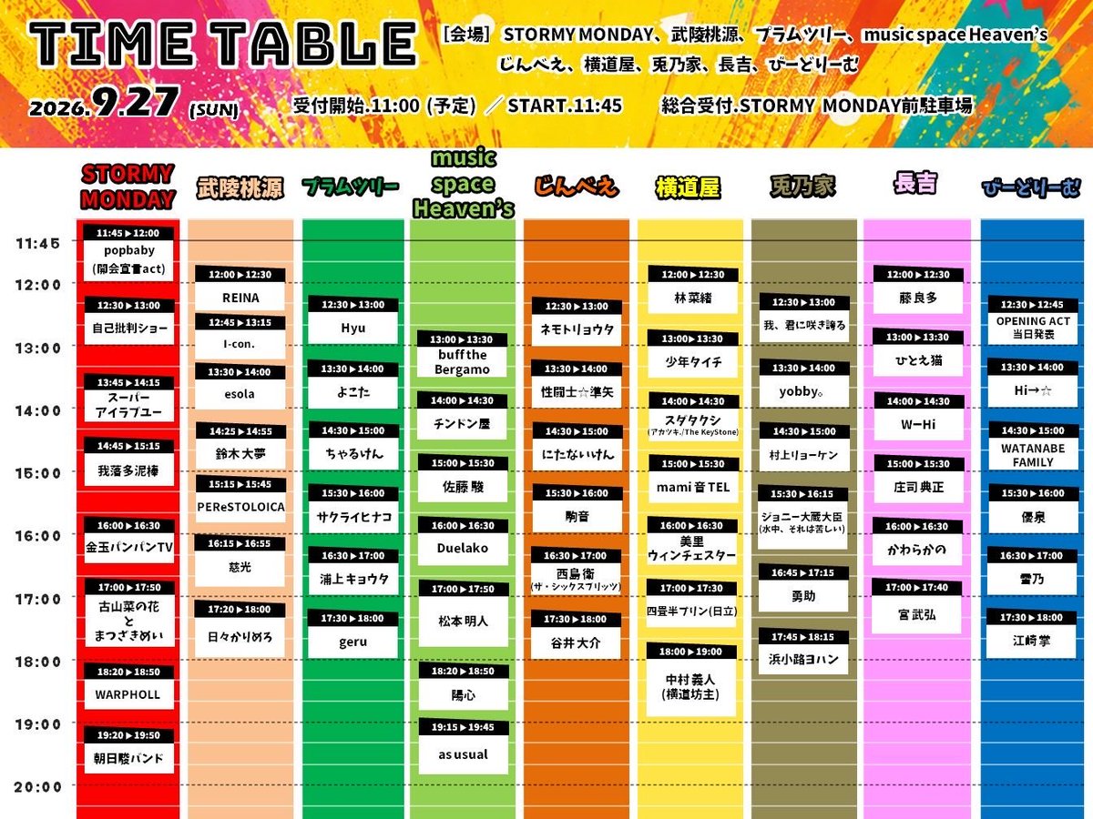 warpholl's tweet photo. 【次の日曜日はごじゃっぺ音楽祭!!】
18:20〜STORMY MONDAYに出演します！！
みなさまぜひ😋 https://t.co/B5iaVgLKyP