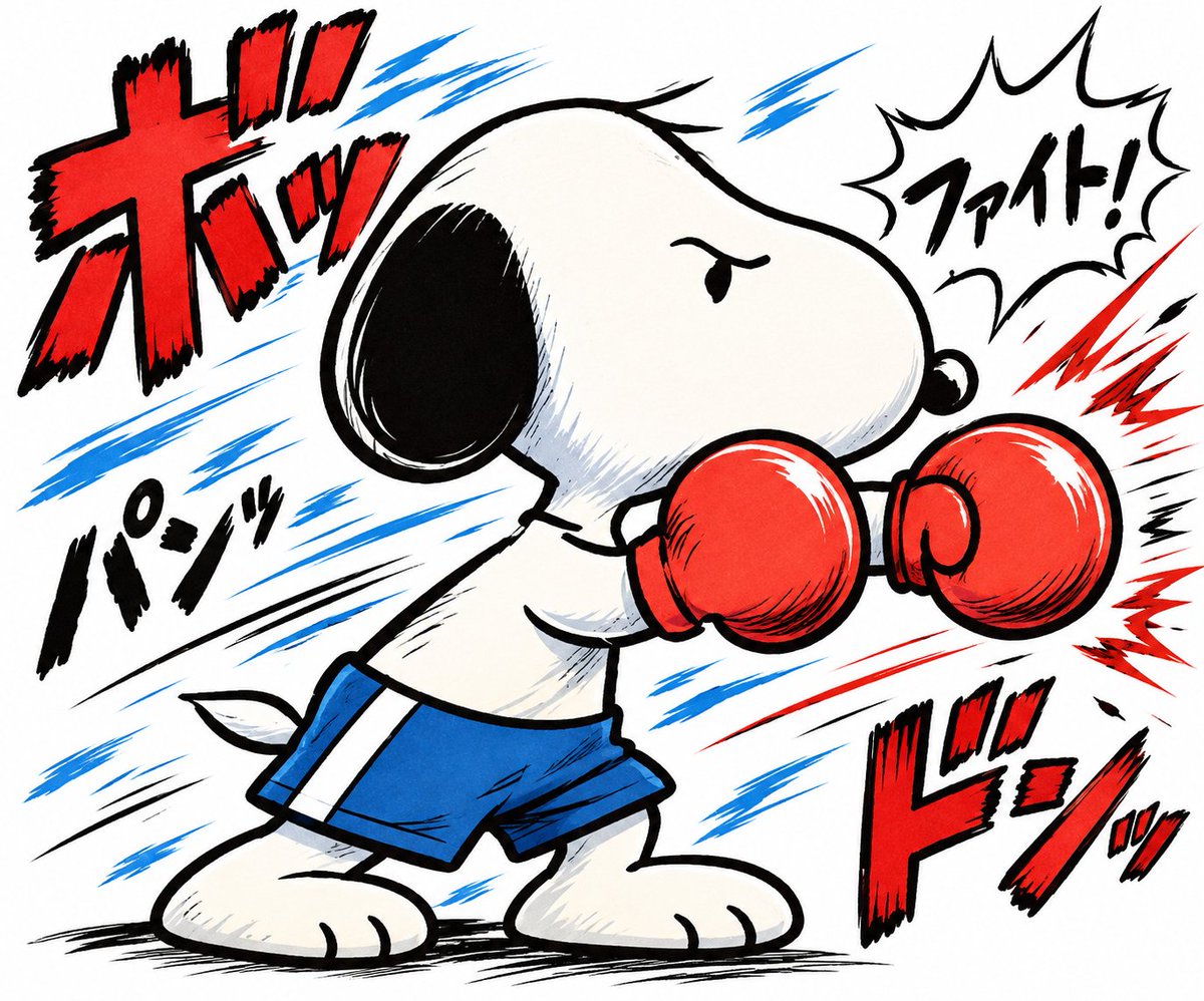 snoopyb047's tweet photo. スヌーピー、ファイト！🔥💥
今日も全力でパンチ！🥊✨ https://t.co/KKIutOBvZ5