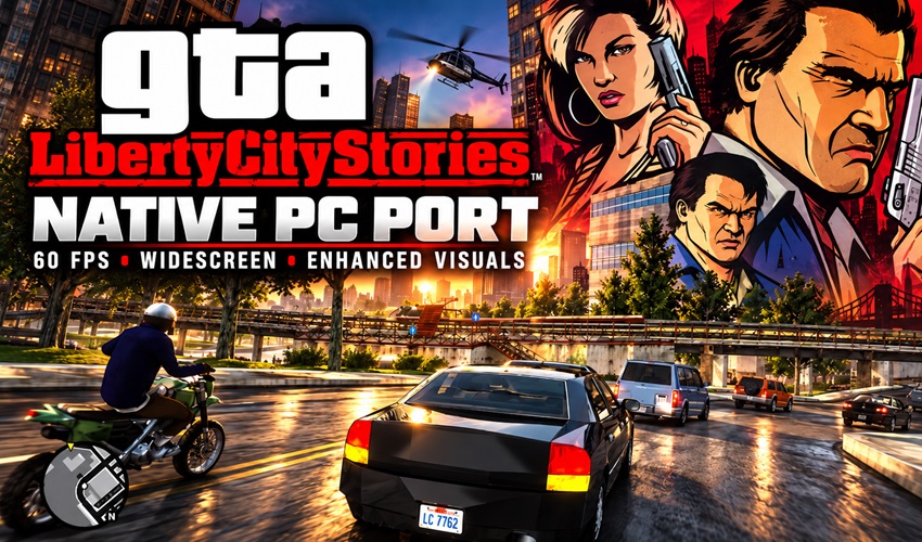 AmigamagazineGA's tweet photo. GTA: Liberty City Stories finally gets a native PC port! 20 years after its PSP debut, Rockstar's open-world classic is playable on PC with 60 FPS, widescreen support and improved graphics. #GTA #RetroGaming  https://t.co/9Ei48KPinq https://t.co/Jr41BGfrWD