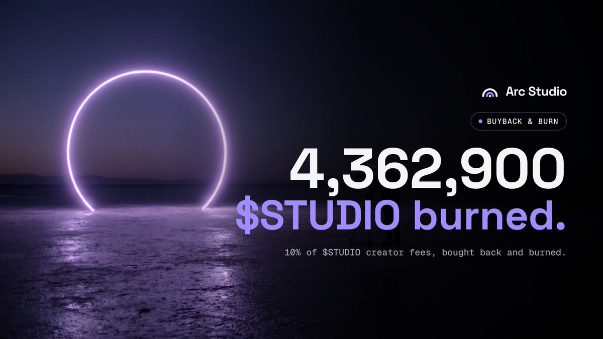 arcstudio_ai's tweet photo. 4,362,900 solana:p81bqfByButyZbmfGB9sG85oKEJLff6fjdR7BM7pump bought back and burned.

10% of solana:p81bqfByButyZbmfGB9sG85oKEJLff6fjdR7BM7pump creator fees go to buyback and burn.

More revenue from platform also goes to buyback and burn https://t.co/lOy8T7axB3