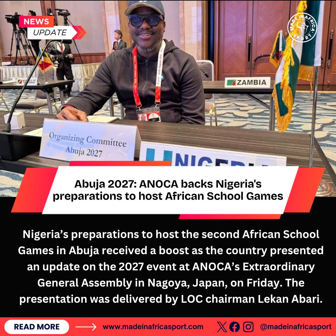 madeinafricaweb's tweet photo. Abuja 2027: ANOCA backs Nigeria's preparations to host African School Games

Read full story ➡️ https://t.co/PR76ERKkP0 https://t.co/aPrV2nhjeg