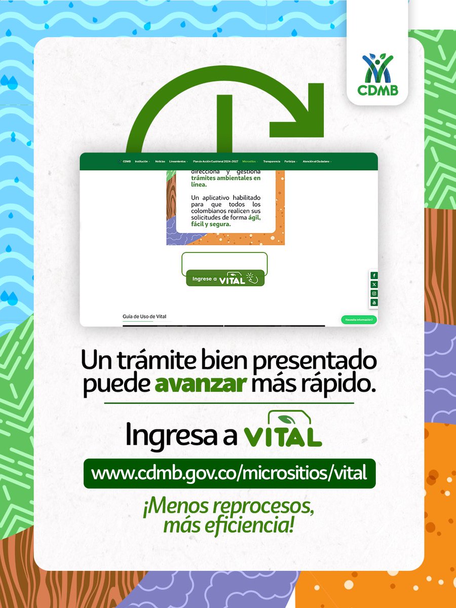 CARCDMB's tweet photo. 💡 Revisa, confirma y radica a la primera.
👉 Ingresa a:
🌐 https://t.co/GMYIeR95cx
#CDMB #VITAL https://t.co/J0PKm7yEps