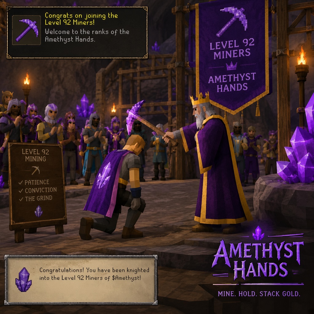 Amethystgp's tweet photo. @jaythepumper We are happy to have you on board @jaythepumper 

You are offiacally a level 92 miner  💜 https://t.co/BtjZ2Uf0dY