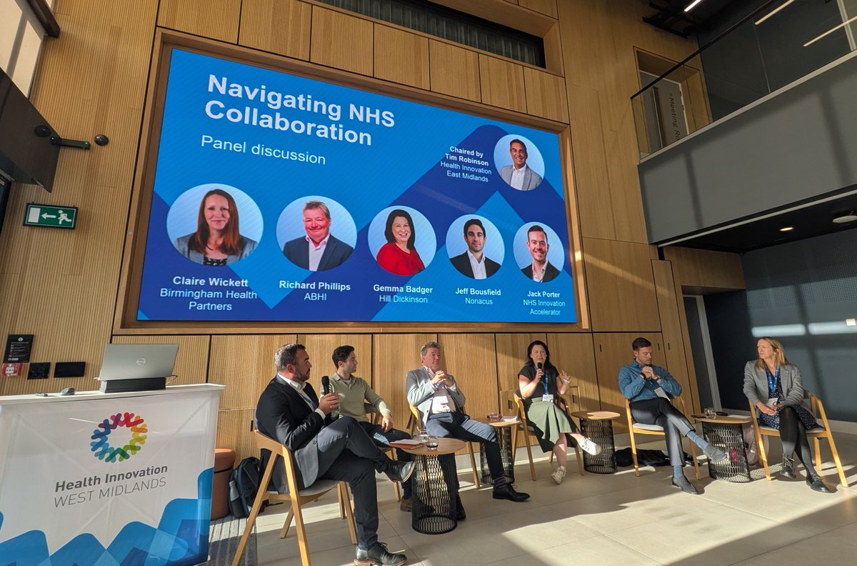 HealthInnovWM's tweet photo. How do we make the West Midlands one of the best places to develop, test, adopt &amp; scale health innovation?

A key message from our Innovator Summit: we’re not short of great ideas. The challenge is turning them into impact, getting proven innovations to patients &amp; the NHS faster. https://t.co/JSMGi1tDuw