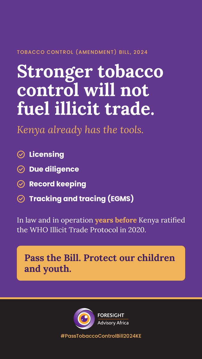 karambu's tweet photo. Stronger tobacco control won't fuel illicit trade. Kenya had the strong administrative systems required by the WHO Illicit Trade Protocol years before ratifying it. Parliament, pass the Bill.

My op-ed in @thestarkenya: https://t.co/2SUzpGvRcJ

#PassTobaccoControlBill2024KE https://t.co/nO3esRTY06