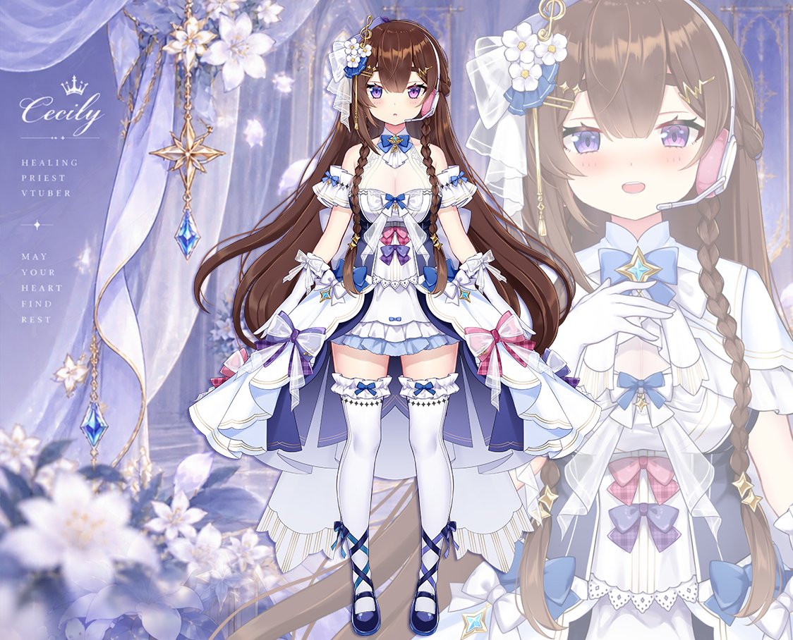Cecily_vtuber's tweet photo. 日之聖女與月之聖女偶像同步亮相——☀️🌙✨
今後也請多多指教，一起見證療癒祭司西西莉的全新篇章！🤍 https://t.co/Bfhra0WWdq