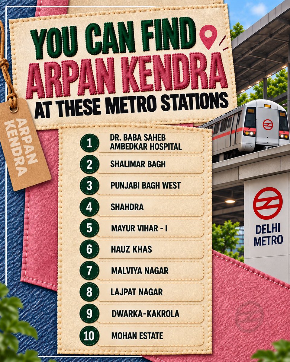 gupta_rekha's tweet photo. Drop your unused clothes at an ‘Arpan’ Kendra and give them a second life through reuse, recycling and upcycling.

With 10 centres already at Delhi Metro stations, the initiative is reducing textile waste while creating sustainable livelihood opportunities for women.

#SevaSankalpAbhiyan
#सेवा_की_कहानी