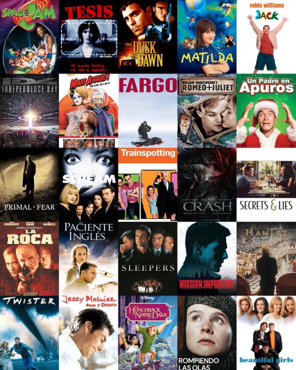 LugarCinema's tweet photo. ¿Cuáles son vuestras 3 películas favoritas de 1996?🎬 https://t.co/eUm95gH8G3