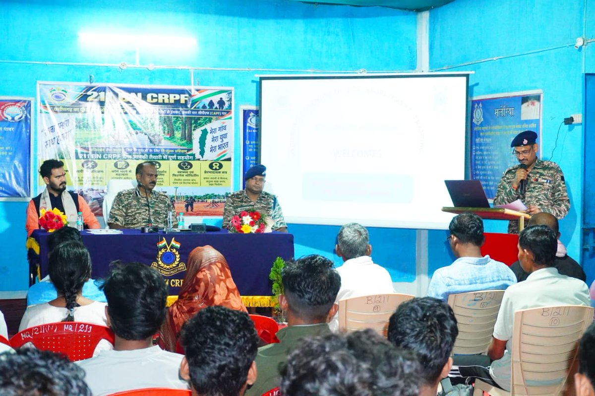 co211bn's tweet photo. A Free(No cost)Military and Police Recruitment Training programme was inaugurated today,25 Sept 2026,at B/211Bn,Jugad Camp,by Shri Uday Bhaskar Billa,IPS, DIGP,Raipur Range,CRPF &amp; Dr.Vinod Kumar Tandon,COMDT In-charge 211Bn,CRPF,along with other officers
@cgsectorcrpf @crpfindia https://t.co/kXMYkYqJk3