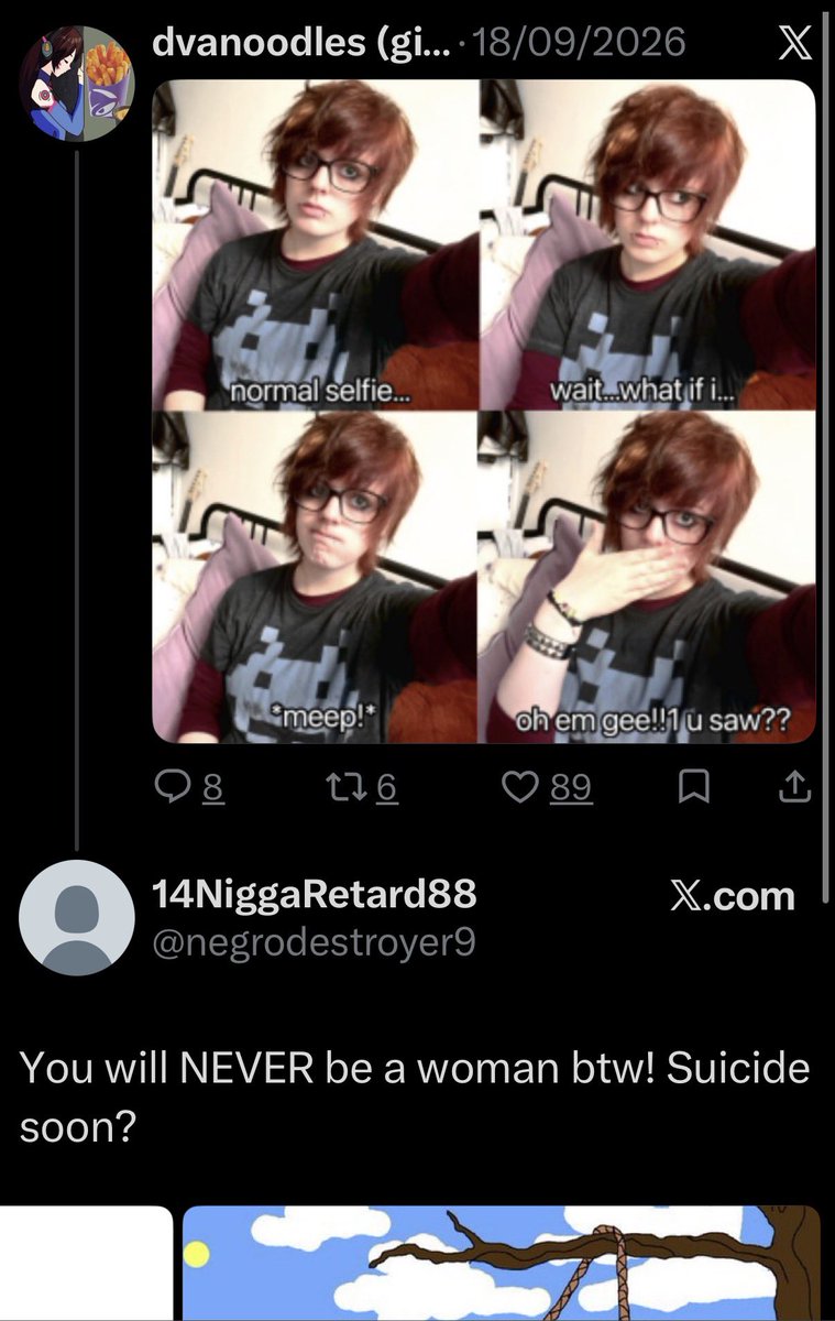 Z0mbieSt1tches's tweet photo. Trans girl posts selfie — You won’t believe what happens next! https://t.co/1bMBMvuXmN