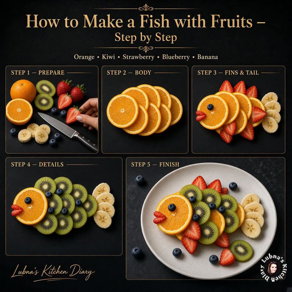 LubnaMughal's tweet photo. 🐟🍊 Just Fruit, a Little Creativity, and Suddenly… a Fish You Can Eat! ✨💛
#FruitArt #FoodArt #CreativeFood #HealthySnack #LubnasKitchenDiary https://t.co/YpPDKDAdOg