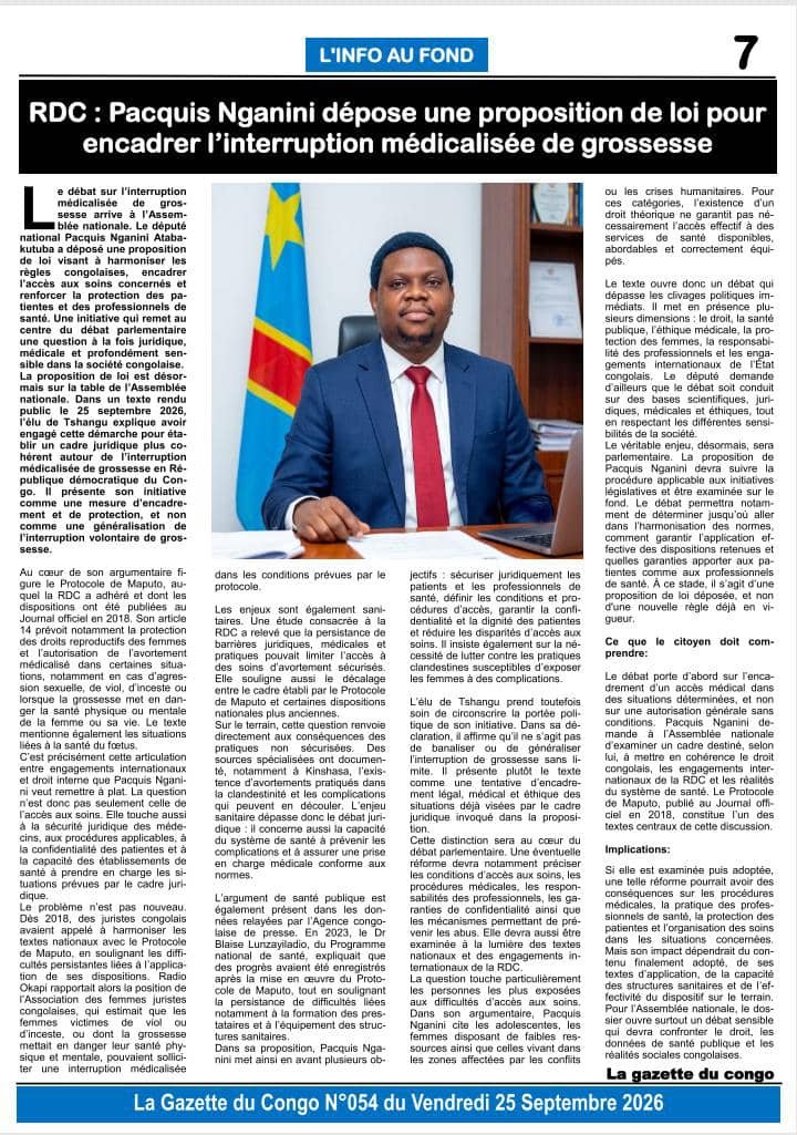 NganiniP's tweet photo. La proposition de loi portant harmonisation,  encadrement et protection de l’accès aux soins d’interruption médicalisée de grossesse en République Démocratique du Congo. https://t.co/qqpa6V6Tcf
