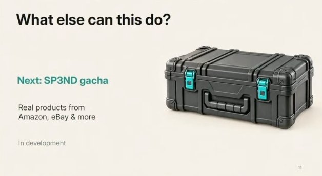 JustSpendMOR3's tweet photo. SP3ND gacha for the degens.

Real Amazon &amp; eBay products. 
In development.
Not a JPEG. A box.
Pay in stables. 
Don’t pick the SKU. 
Still get a tracking number.

The agent already shops.
Now it can pull the lever.
Just spend more.
Hope it’s legs.

$MADE @SP3NDdotshop https://t.co/YlGv1NnC5S