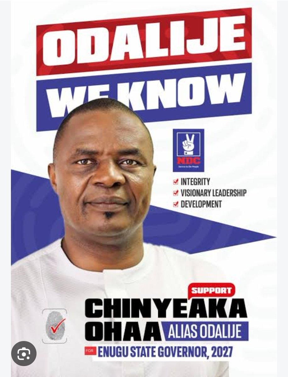jpattueyi's tweet photo. Correction for Enugu State!

Spotlight: Chief Chinyeaka Ohaa
He is the NDC governorship candidate for Enugu State in the 2027 election. 

Ohaa is a former Accountant-General of Enugu State and a retired Federal Permanent Secretary. 

His public-service career has included work in several federal ministries, including Power and the FCT Administration. 

He also previously served as Chairman of the Governing Council of Enugu State University of Science and Technology (ESUT), resigning from the position in February 2026. 

His professional background is particularly rooted in public finance, administration, budgeting and government project implementation. 

There was a dispute over the NDC ticket, but Prof. James Ene-Nwannaji withdrew his court challenge in September and declared his support for Ohaa, clearing the way for the party to consolidate around him. 

Enugu, this is Chief Chinyeaka Ohaa.
Know the candidate.
Study the record.
Examine the plans.
Ask the hard questions.