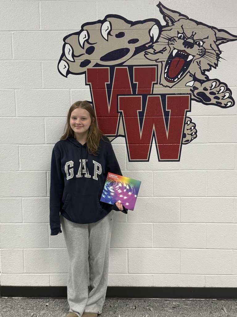WoodlandMiddle's tweet photo. Our PBIS Rewards Student of the week this week is Kathrine Collum.  Congratulations!!!! Thanks for practicing the CATS behavior.  Who will be last winner before fall break? We will choose another winner next Friday. #TheWoodlandWayEveryWIldcatEveryDay #WeCanDoHardThings https://t.co/WnB3EjSQPR
