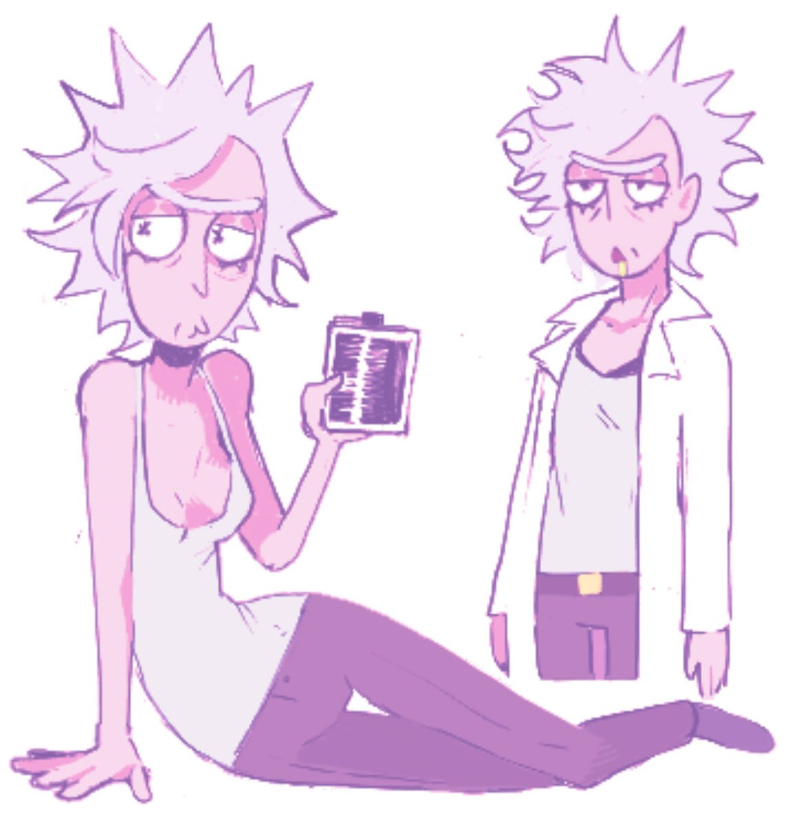 RickortyYuri's tweet photo. (🧷) some fem rick doodles i did a couple of weeks ago #RickandMorty https://t.co/7krO2heG8o