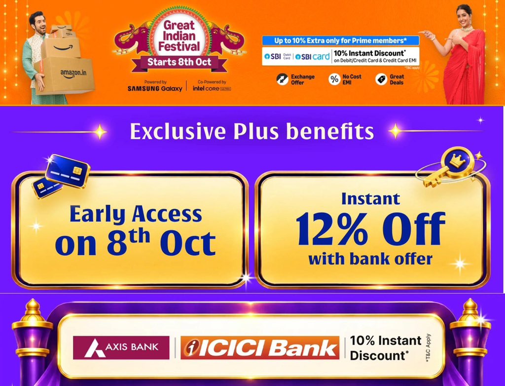 karankatiyar1's tweet photo. Amazon Great Indian Festival Sale Date Revealed!

Sale Starts On 8th Oct.

Share Our Channel with Your Friends &amp; Family❣️🙏.

Join Here : https://t.co/EvqZl1zTYH

Flipkart Big Billion Days (BBD) Sale Date Revealed!

Early Access for Plus Members Starts from 8th October https://t.co/3Jxes1gT49
