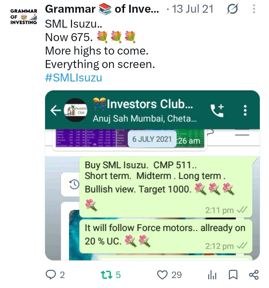 Abhi4Research's tweet photo. Current price around โน7000๐ฅ๐ฅ
There are many more hidden mentioned multibaggers on my timeline.
#SMLmahindra #EVs
Now under M&M Management.
& Focusing aggressively on EVs.
With good & focused research, you can catch stocks at the earliest. ๐๏ธ
#NotReco
#JustforStudy https://t.co/TpBi1Ojz2i