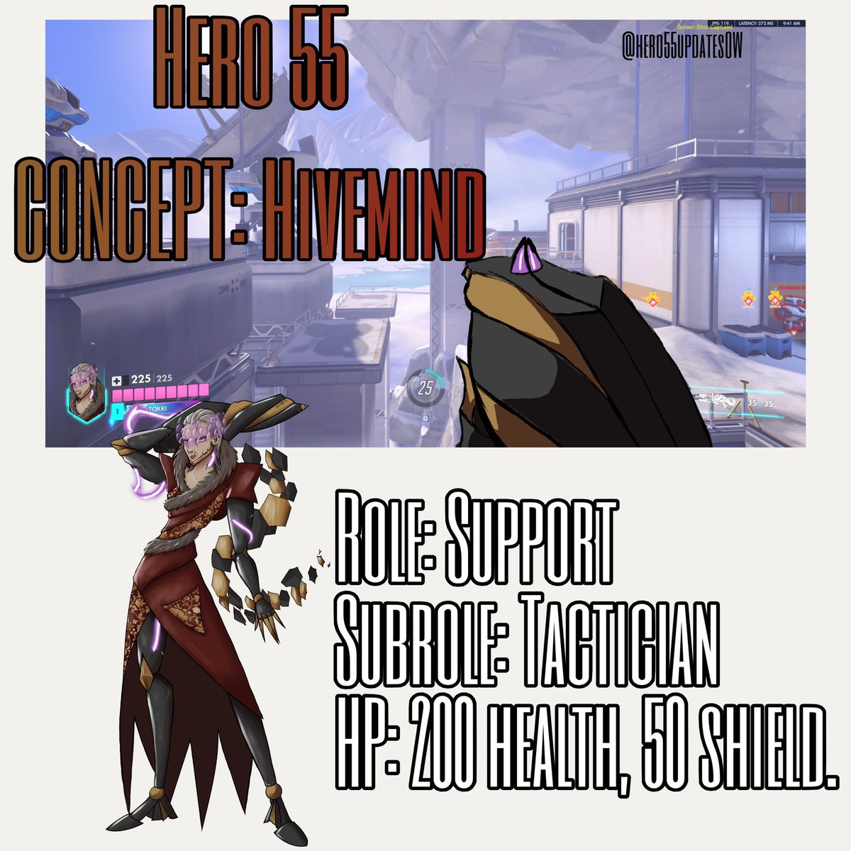 DoctrineUpdate's tweet photo. Can I just say…my Hivemind prediction genuinely wasn’t that far off from what Doctrine is. 

The drones, the heal and damage weapon with a powerful secondary fire, the ultimate being a swarm of drones that damages enemies and give allies overhealth. WHAT DID I SEE?! https://t.co/9mGKPyrRTL