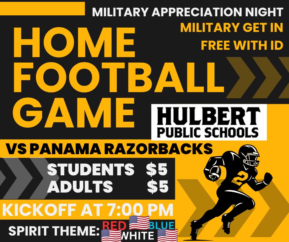 Hulbert_Riders's tweet photo. MILITARY APPRECIATION NIGHT! 🚨

This Friday is Military Appreciation Night at Rider Field! 🇺🇸Wear RED WHITE AND BLUE
🎟️ FREE ENTRY into the game with a valid military ID

RIDER FIELD • FRIDAY NIGHT • 7:00 PM
#RideForTheBrand #entry #fn5gl @tmobile @hulbert_riders https://t.co/scw50EHCG3