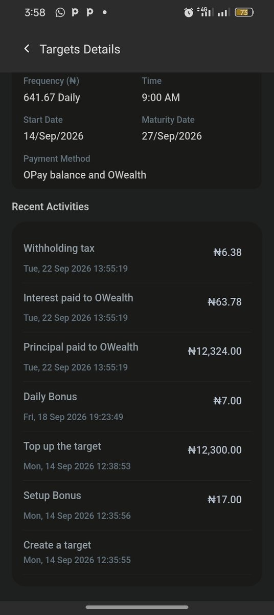 willzdrift's tweet photo. I opted into an Owealth savings plan called 7 Saving festival with a scheduled savings threshold of ₦7,700. I made a transfer then I decided to make another transfer to the same account of ₦12300 so it can be ₦20k in total. Now they're saying is only ₦12300 I made @OPay_NG https://t.co/Q7vrZBv8PF