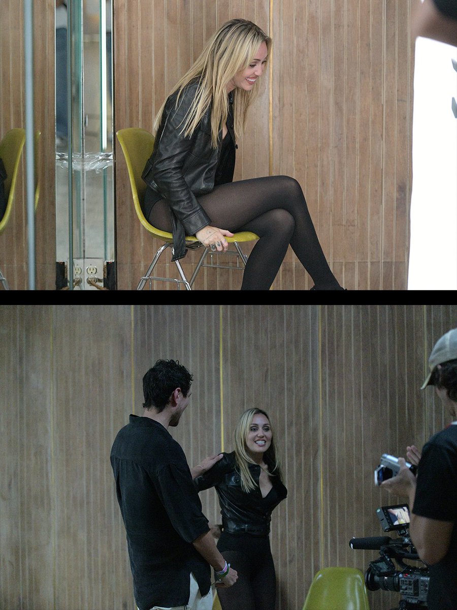 onepeloton's tweet photo. Moving between takes with @miley https://t.co/DiJaaSkBWu