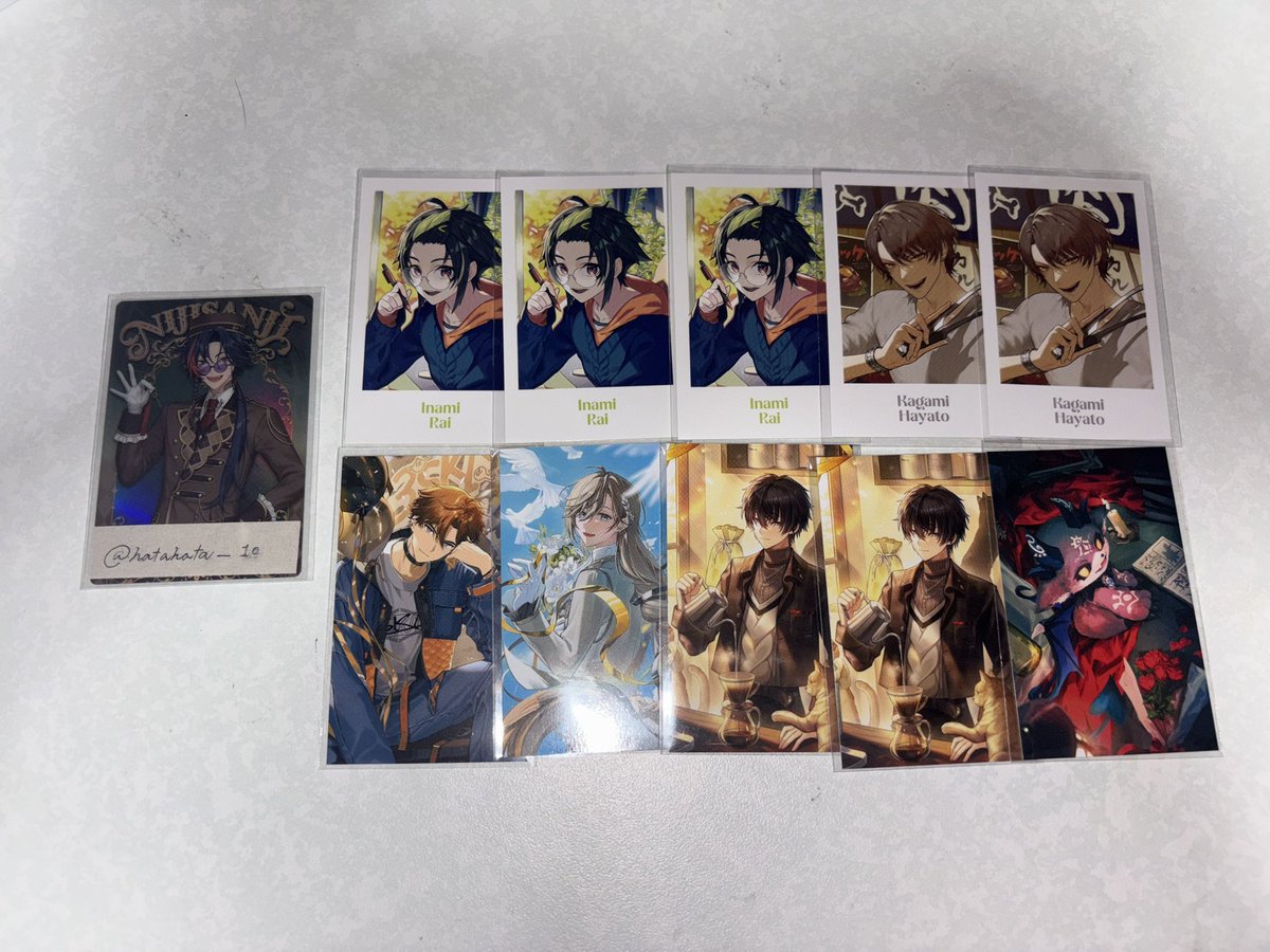 hatahata___10's tweet photo. 【交換】
にじさんじ メモリアルグッズ ランダム風チェキ . ノスタルジアコレクション2026 Cグループ Gグループ

譲/画像一枚目
求/画像二枚目(同種での交換)

・郵送交換希望
・纏めての方優先
お気軽にお声掛けください🎶 https://t.co/R6JTeAhQsN