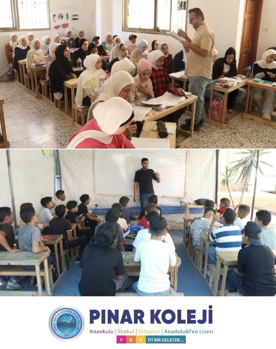 pinarkoleji's tweet photo. Gazze Hayat Pınarı Okulumuz, yeni eğitim öğretim yılına öğrencilerimizin heyecanı ve öğretmenlerimizin özverisiyle coşkuyla başladı. Çocuklarımızın neşesiyle yeniden canlanan sınıflarımızda öğrenmenin, gelişmenin ve geleceğe umutla bakmanın mutluluğunu yaşıyoruz.

#Pınarkoleji https://t.co/v2NAJFCPd2