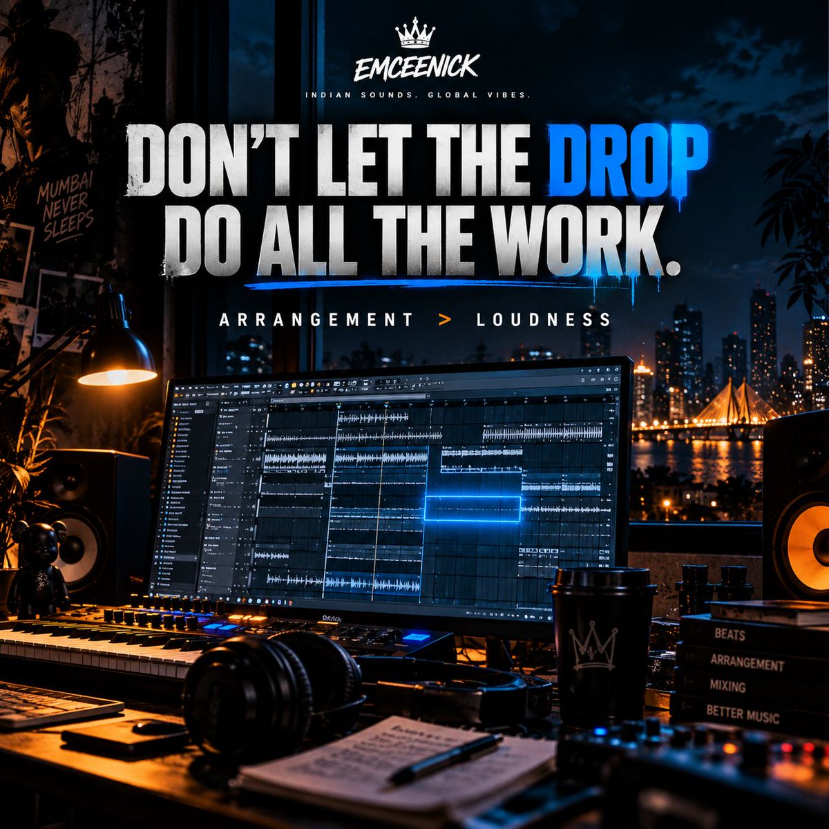 prod_emceenick's tweet photo. DON’T LET THE DROP DO ALL THE WORK. 💀

If your beat only sounds exciting when the drop hits…

your arrangement needs work.
A powerful track isn't just about making the drop louder.
#MusicProduction #FLStudio #EMCEENICK #Beatmaker #ProducerTips https://t.co/VcyzQ7nrHu