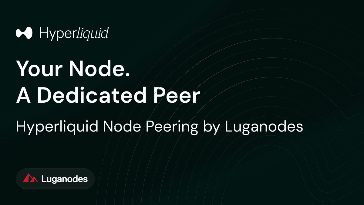 luganodes's tweet photo. 1/
Market makers, data providers and indexers run their own @HyperliquidX nodes for first-hand market data. Luganodes now gives each of those nodes a dedicated, SLA-backed peer.

Here's how it works.👇
https://t.co/BQ4JtrkikF https://t.co/cexh4RTJlt