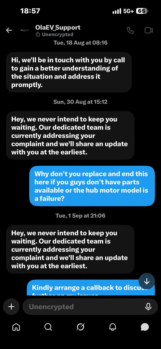 himanshu9t2's tweet photo. Is this the escalation and your team’s actively working efforts you guys talking about? @OlaElectric @OlaEV_Support @bhash https://t.co/ZJKdk5fA8i