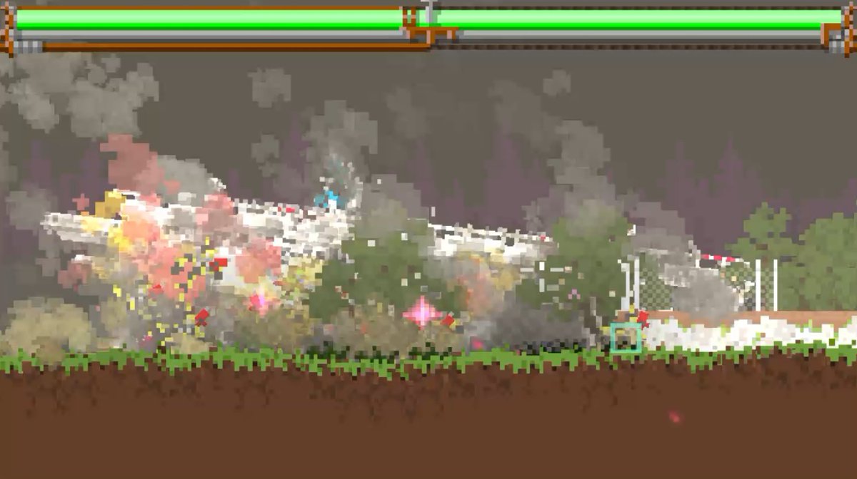 GalactechJP's tweet photo. PVの素材用に作業順的に後回しにされ続けていた「拠点���られシーン」を手入れしてる。

黄赤灰黒の煙パーティクルを大放出。浪漫よね浪漫。大☆爆☆発 https://t.co/qeNM5iO8e3