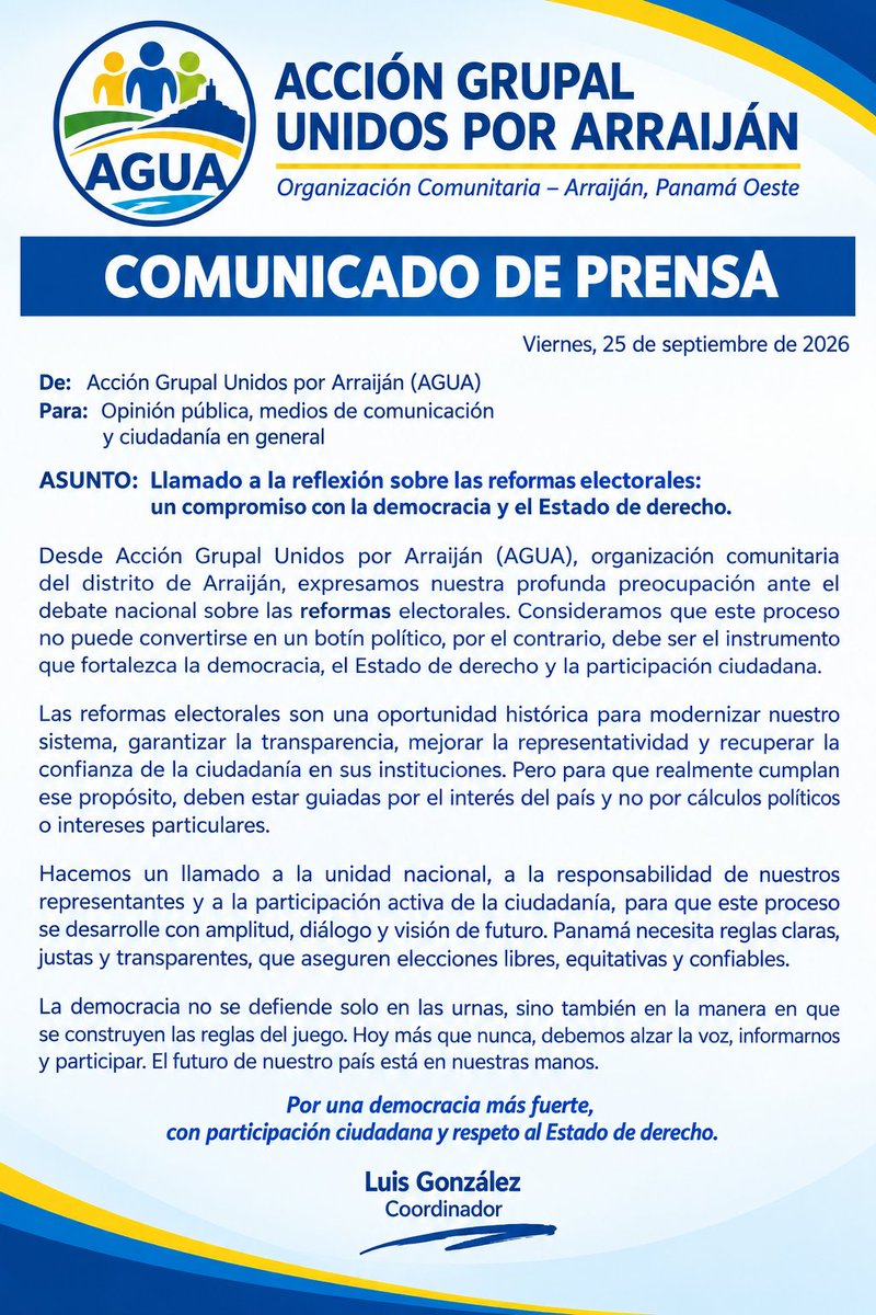 LuisTejeira9's tweet photo. #UltimaHora Urgente reformas electorales se han convertido en botin político por las fuerzas políticas que conforman la @asambleapa https://t.co/m4xXdxOLRz