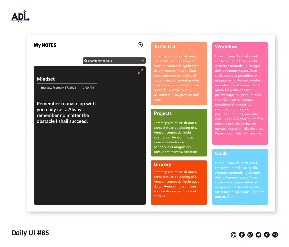 iamadl_'s tweet photo. Notes Widget Daily UI #0065

Hi everyone.
For today's challenge, the prompt is to desgin a notes widget and this is what I came up with. 

What do you think?
#dailyui #uiux #figmadesign https://t.co/QHdDPFuUlK