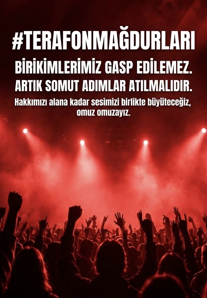 TeraFonMagdur's tweet photo. 🚨Birikimlerimiz gasp edilemez.

Artık somut adımlar atılmalı ve mağduriyetimiz giderilmeli❗️

Hak arayan herkes omuz omuza.
#TeraFonMağdurları https://t.co/7fGospsslh