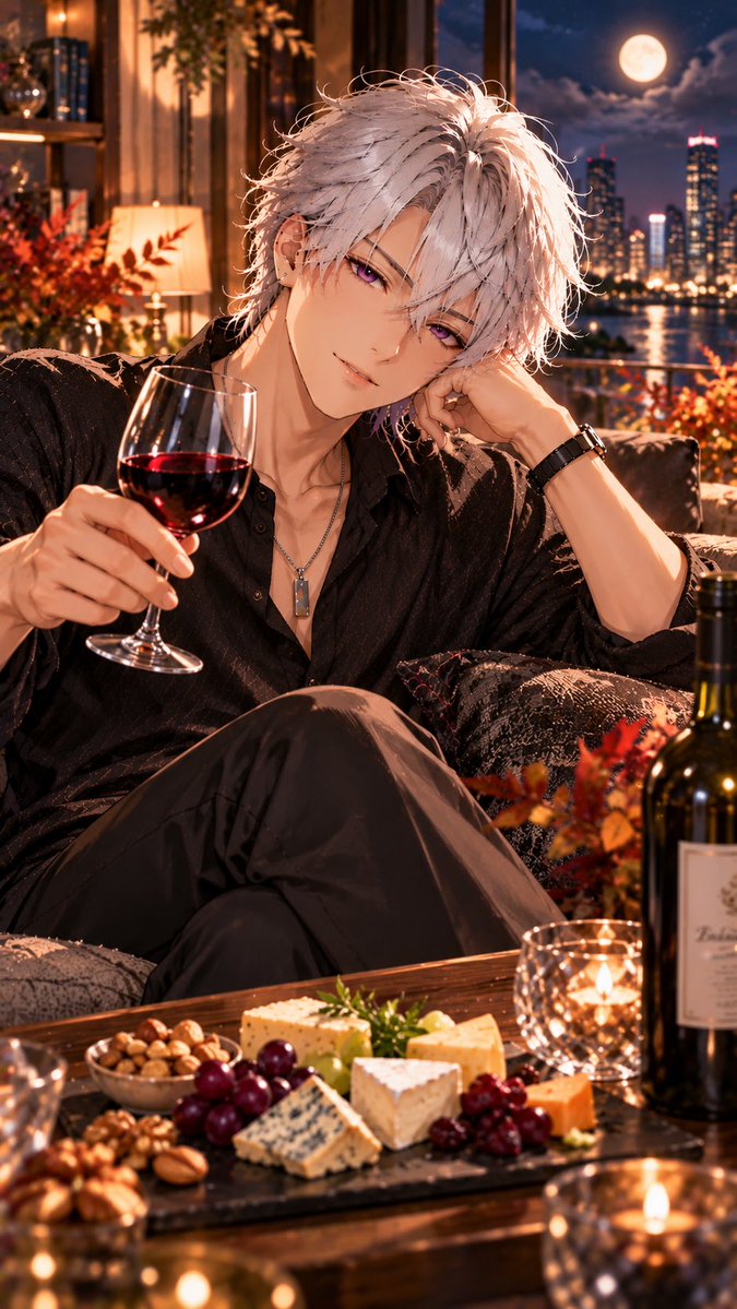 sio7056's tweet photo. みんなー、お疲れさまー！😊

今夜は赤ワイ��で乾杯〜🍷✨
チーズとナッツをつまみながら、
ゆっくり晩酌タイム😋🧀🥜
夜景を眺めながら過ごす土曜の夜、最高だね✨
今日も1日お疲れさまでした😊
素敵な夜を過ごそうね🌙✨

#赤ワイン
#晩酌 https://t.co/TY8JywYGRx