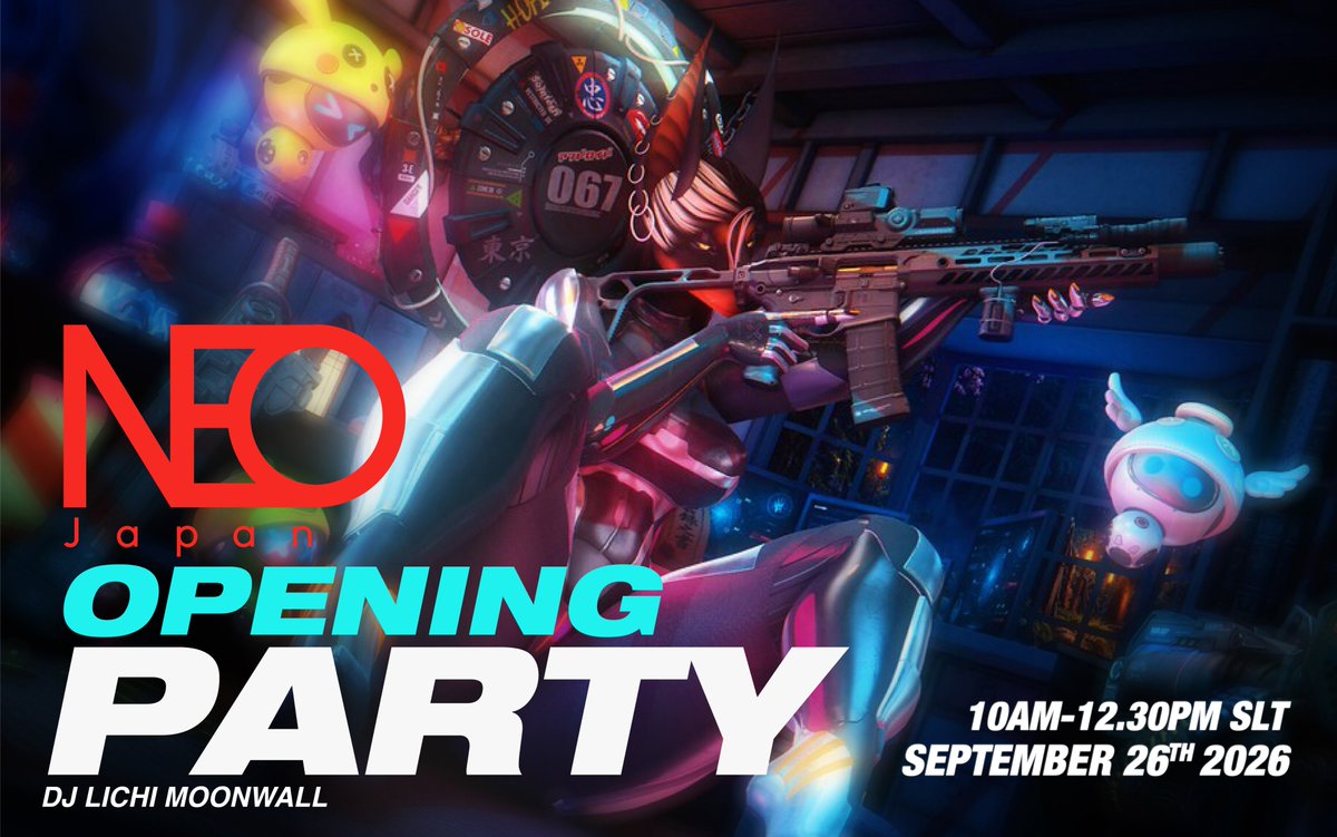 GbtkTaku's tweet photo. もちろんやります!　
恒例のNEOJAPAN OPENING PARTY
ランダムギフトカードプレゼントも!!  

明日の夜中２時から (27日 AM 2:00 JPT) 　DJ Lichiでスタート!!　

毎回１００人近く集まってくれてオープンまで騒ぎますw
場所は少し変わってますが、
会場の反対側、例のトンネルを超えたらNEOJAPAN会場へ。
今回は会場をリズが作ってくれましたw
皆さんのお越しお待ちしてますYO!

NEOJAPAN OPENING PARTY
https://t.co/t5z3vOp9hF