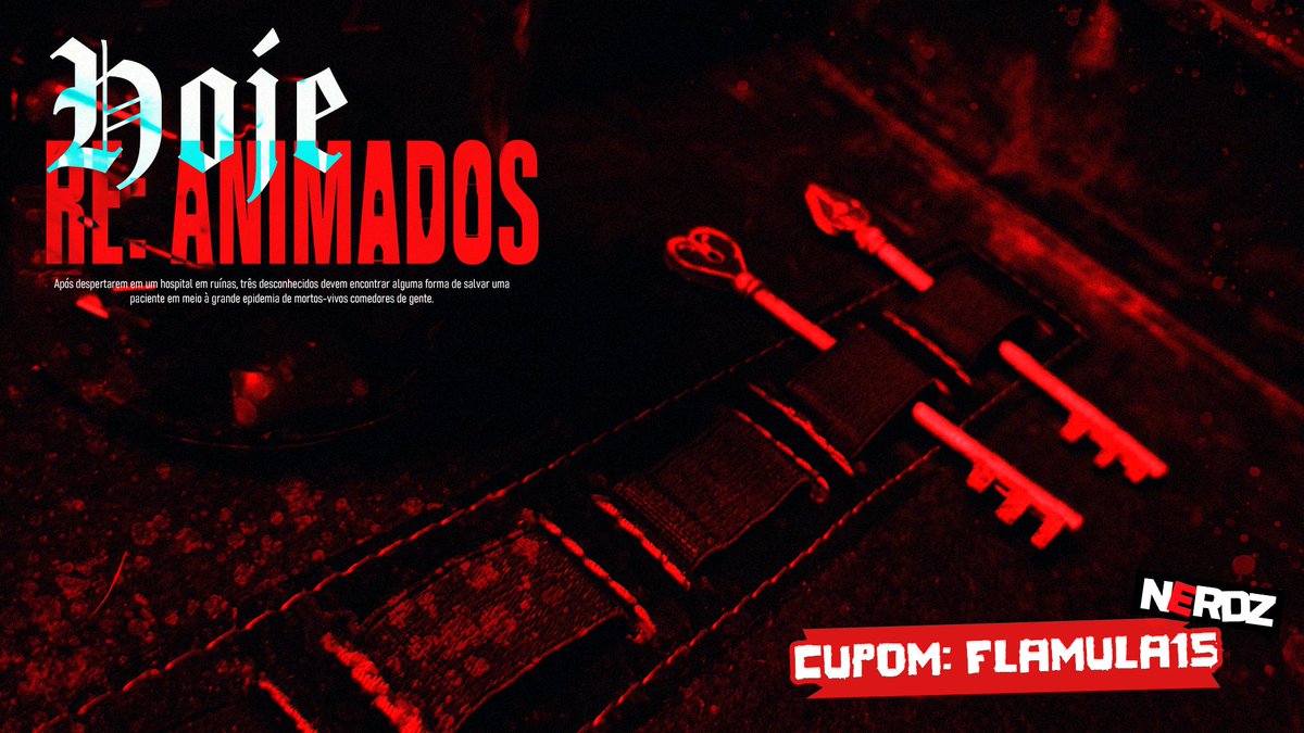 FlamulaRPG's tweet photo. 🩸RE:ANIMADOS
Hoje às 19h estreia a nova ONESHOT que traz a experiência de um game RESIDENT EVIL para uma MESA DE RPG.
E temos algumas coisinhas especiais:
🗝️PROPS lindos feitos pela @boolachitaa.
💳Cupom de 15% em RPGs da @lojanerdz. (FLAMULA15)
#REANIMADOSRPG. https://t.co/RGeLsxGZkJ