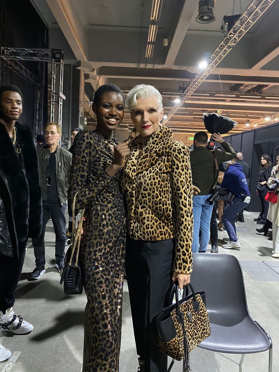 mayemusk's tweet photo. In my new book, I describe the preparation, the outfit, the shoes, the makeup and the runway walk during Milan Fashion Week for Philipp Plein in February 2020. It was great to be booked for this modeling job in my 70s. Not realizing that the next day Italy would be closed down because of Covid. My flight was the last one that left Milan for Los Angeles. Crazy times…. @XFashion 
TIMELESS- The Art of Reinvention and Resilience at Any Age 📕 
 https://t.co/W9KRc2KNbf 
#ItsGreatToBe78