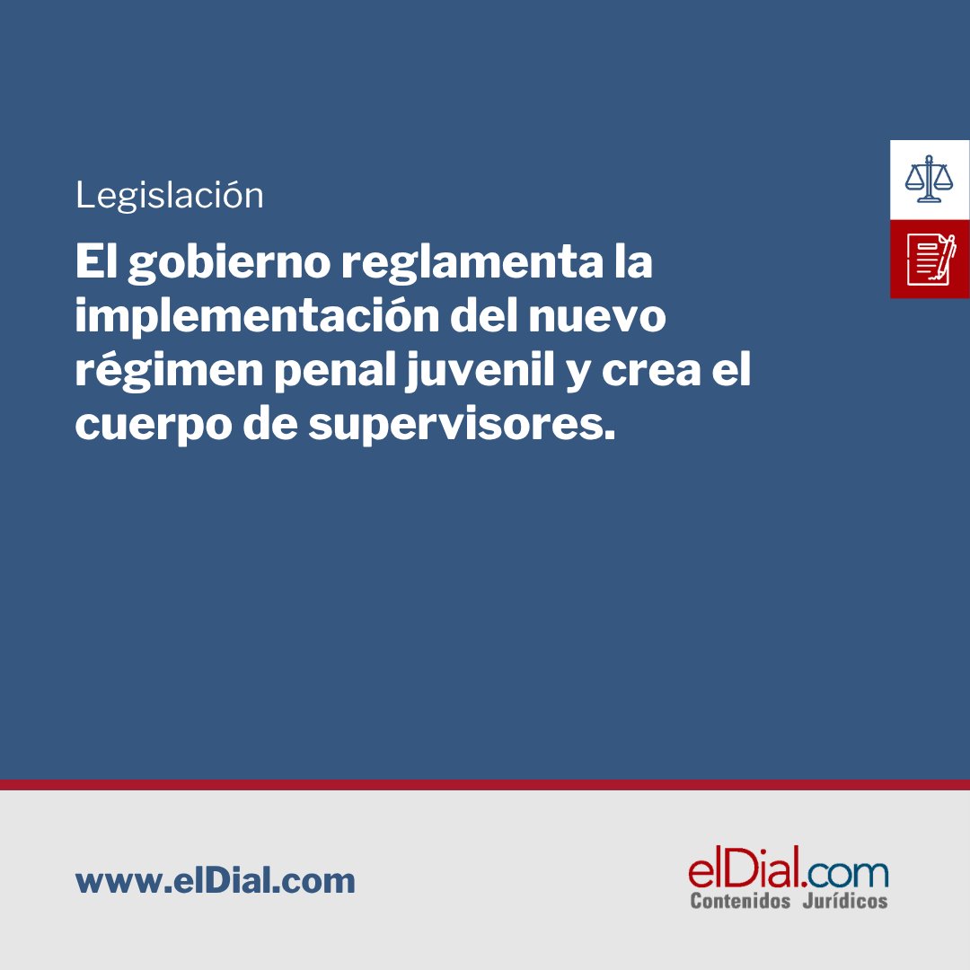 elDial_com's tweet photo. 🔗 Link: https://t.co/zp4V05M89m
Si tenés dudas respecto al nuevo Régimen Penal Juvenil, capacitate con nuestro curso online, a cargo de Alejandra Bonavena 👉 https://t.co/E0hbqjgBkj
#RégmenPenalJuvenil #Menores #Adolescentes #Ley27801 #Supervisores #AsistenciaALasVíctimas https://t.co/zlzBqRBVfl