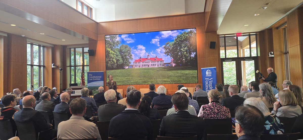 DanAlban's tweet photo. Honored to be on CLE panel today, "#Virginia: Ground Zero for #CivilRights Litigation —Then & Now" @ VA 250 @VALawFoundation conf @MountVernon by #ConstitutionalLaw Inst.
I'm speaking on current @IJ #litigation challenging (1) #forfeiture under #ExcessiveFines Clause & (2) mass #surveillance via ALPRs in Norfolk, VA under #FourthAmendment.