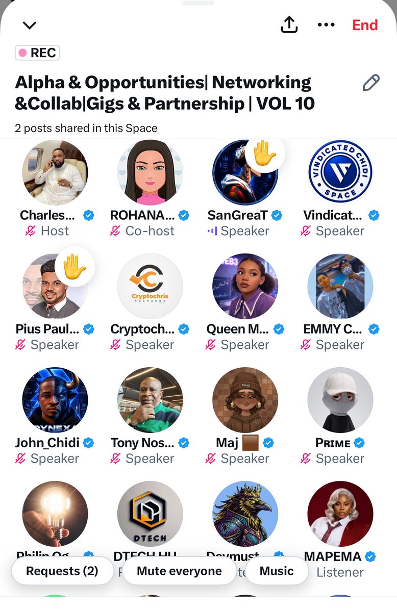 Cryptoceleb1's tweet photo. The gathering of billionaires, men of capacity, and men of doings! 🔥💯
@connectwithtola @Vindicatedchidi @adaora_crypto @EvangMickObinna @Dev_Mustee @Sangreat_4Real @Piuspaul_space @PstIgbo 

Today’s space was absolutely mind-blowing, inspiring, and packed with value! 

A massive thank you to every amazing speaker, my amiable co-host, and all our VIP listeners who made the space truly special. 🙏🏽❤️

The energy was unmatched. The connections were powerful. The knowledge was priceless.

We are building, connecting, and positioning for greatness! 🔥

Until the next one!