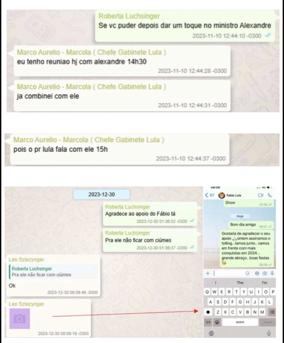 Haaaysb's tweet photo. 🚨 URGENTE: MALU GASPAR EXPÕE NOVAS MENSAGENS 

Mensagens encontradas pela PF colocam Roberta Luchsinger, Lulinha e Marcola no mesmo emaranhado de articulações envolvendo contratos ligados à Petrobras.

No centro da história, aparece a cifra de R$ 1,2 MILHÃO e a Unigel,empresa que enfrentou grave crise financeira e teve negócios com a Petrobras.