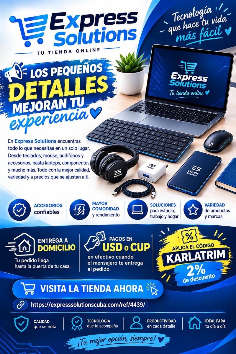 JabaleraShop's tweet photo. 👉 No te quedes mirando… entra, descubre lo que hay disponible y encuentra tu próxima compra.

🏷️ Código KARLATRIM 

🛒 VISITA EXPRESS SOLUTIONS AHORA:
https://t.co/jfJA9tdbaU

#ExpressSolutions #Tecnología #Accesorios #Ofertas #Descuento #TiendaOnline https://t.co/gQmgHJYsah