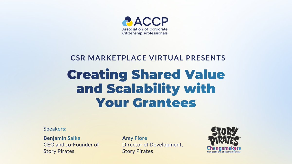 accprof's tweet photo. Partnerships don't have to choose between local impact and global scale.

Story Pirates' Benjamin Salka &amp; Amy Fiore share real examples with NBCUniversal &amp; Salesforce on doing both — via this ACCP Marketplace session.

Watch now: https://t.co/QFbc4q76ob https://t.co/VaUJhdPMPp