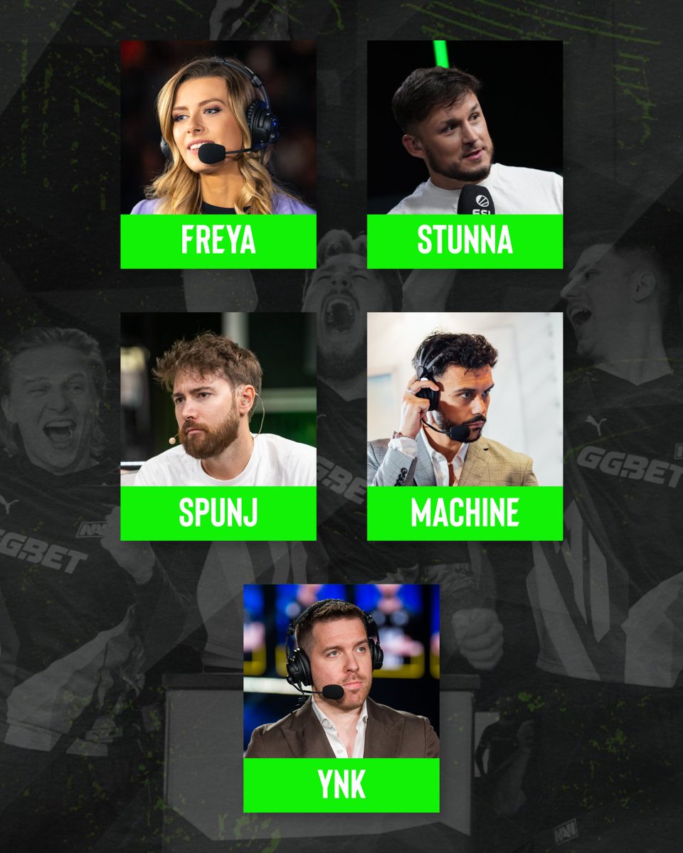 ESLCS's tweet photo. The Counter-Strike Network Proudly Presents:

YOUR #ESLProLeague SEASON 24 KATOWICE TALENT 🎙️

@FreyaSpiers 
@stunna 
@SPUNJ 
@MACHINEgg 
@YNk 
@JustHarryGG 
@HugoTV 
@dinkotv
@MosesGG 
@HenryGcsgo https://t.co/Yj34zgOh46