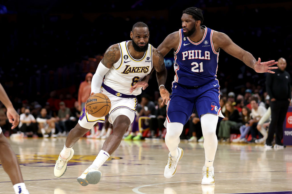 975TheFanatic's tweet photo. "One of the most important is the Big Fella. The only thing he has not done is win a championship. I want to try and help him get that first one." 

- LeBron James on Joel Embiid (Via Mind the Game)👀

📸Sean M. Haffey/Getty Images https://t.co/wemQKqkcVp