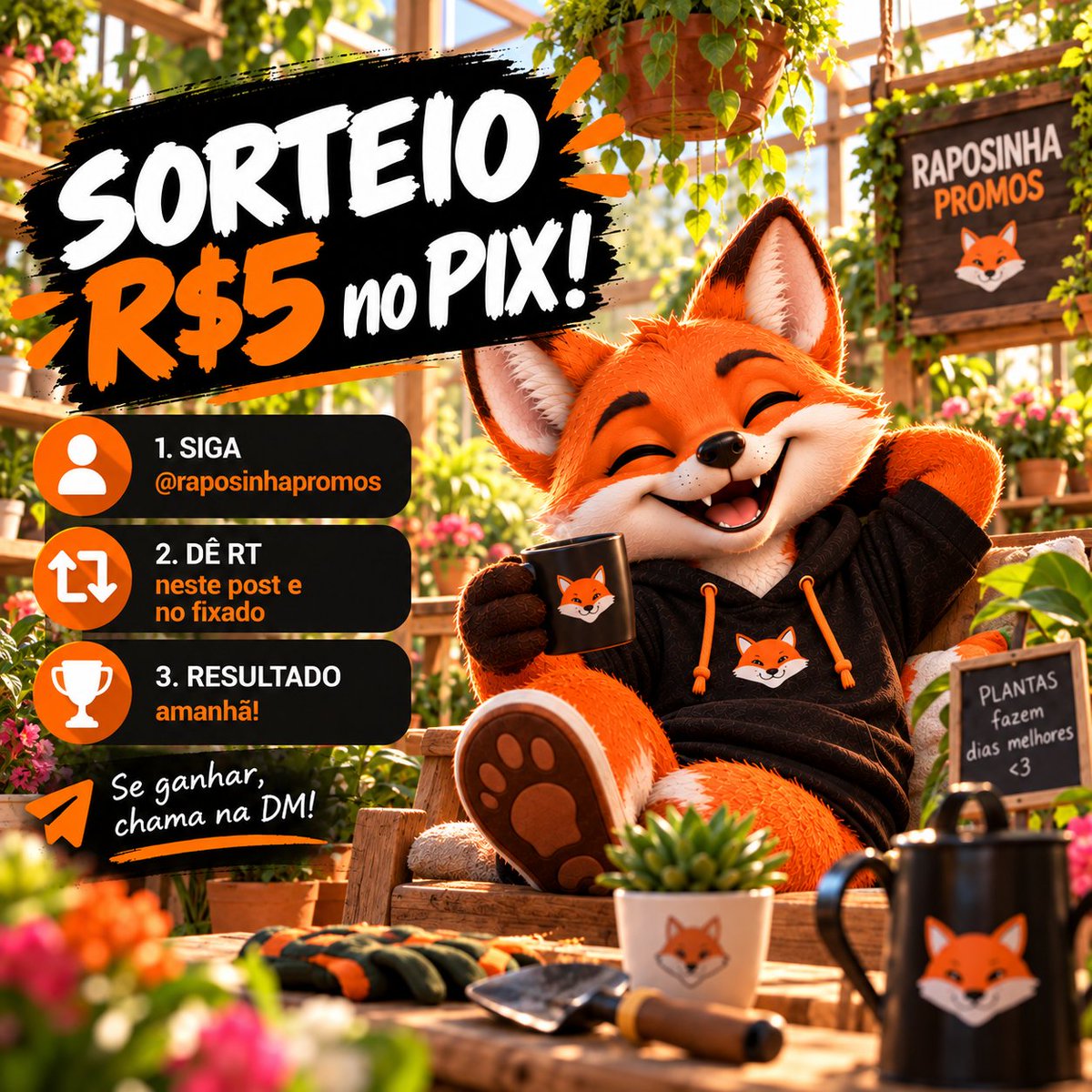 raposinhapromos's tweet photo. 🦊 PIX NA CONTA!

Quer concorrer a R$5 no Pix? 💸

Pra participar:
✅ Siga @raposinhapromos

🔁 Dê RT neste post
📌 Dê RT também no post fixado
🎉 O resultado sai amanhã!

Se ganhar, é só chamar na DM pra receber. 💰

#Sorteio #Pix #RaposinhaPromos https://t.co/HIZxebzu7G