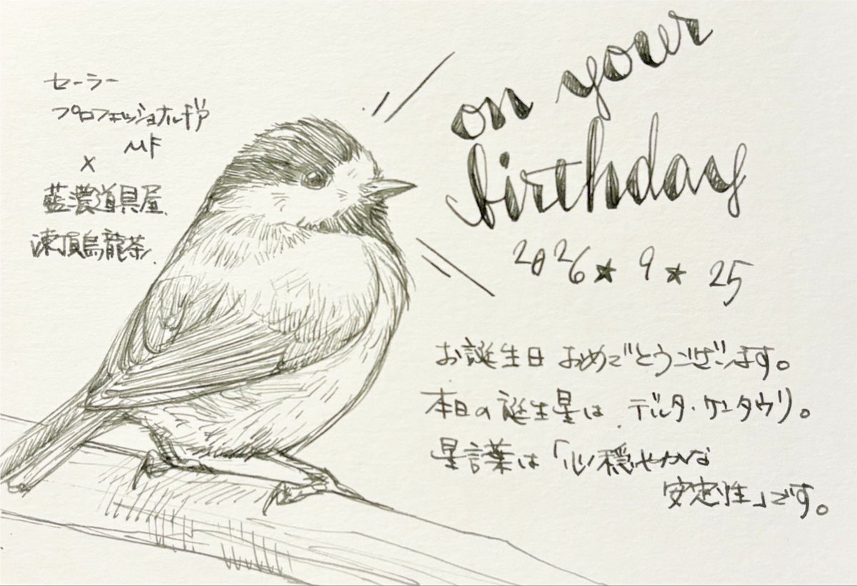 DT_stylo's tweet photo. #本日お誕生日のフォロワー様へ
#手書きツィート
ヤマガラ
（つ） https://t.co/slt0NsXZ5s